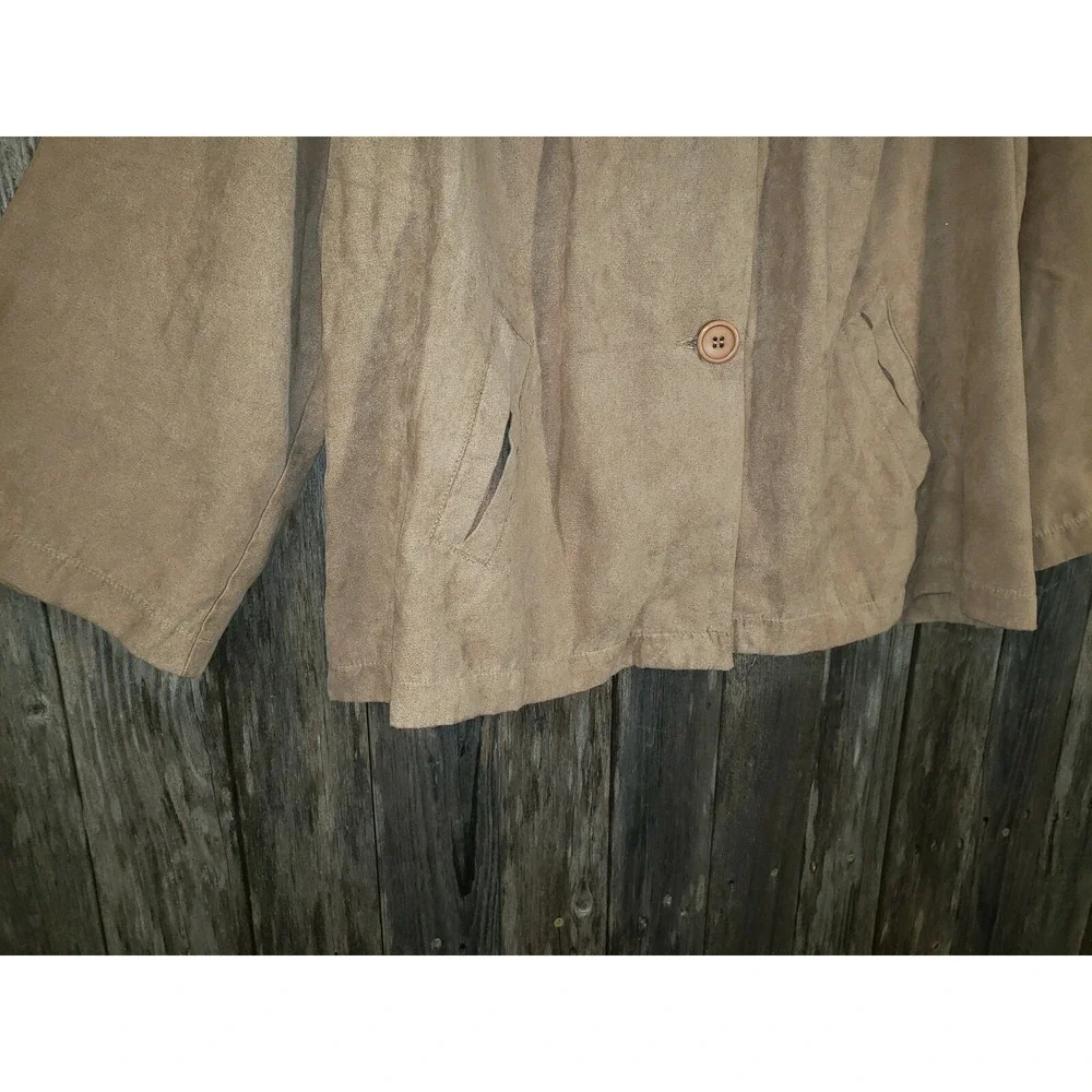Lemon Grass XL Tan Beige Blazer Jacket‎ Cottage Boho Neutral Earthy Minimalist